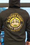 Garvies Point Craft Brewery Heather Charcoal Lightweight Zip-up Hoodie