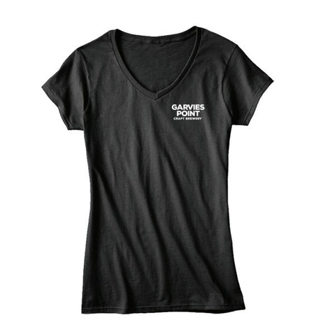 Short Sleeve Women's V-Neck BLACK
