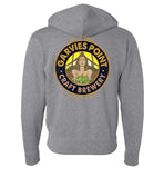 Garvies Point Craft Brewery Gunmetal Heather Lightweight Zip-up Hoodie