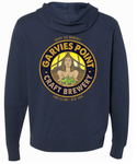 Garvies Point Craft Brewery Slate Blue Lightweight Zip-up Hoodie